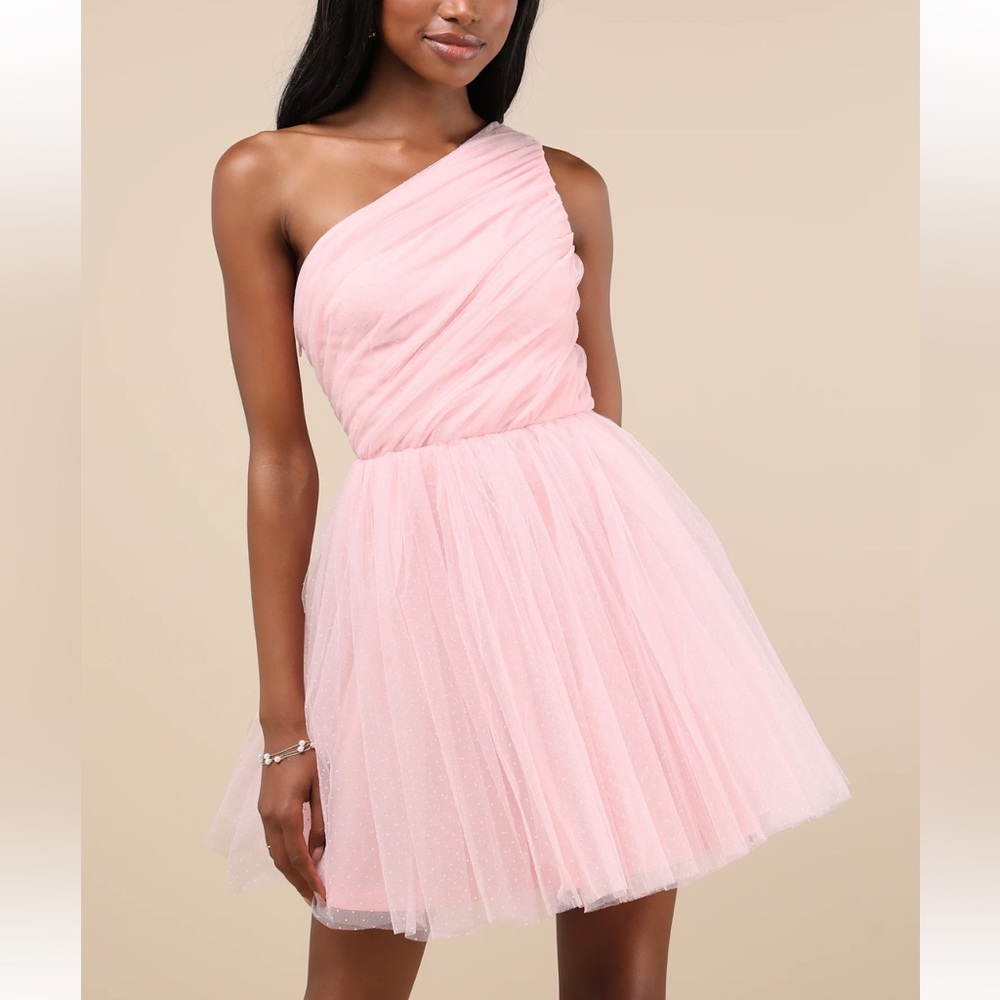 Lulu's Pink One Shoulder Dress